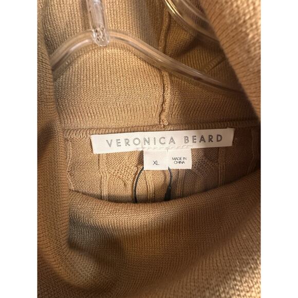 NWT Veronica Beard Lova Pullover Cable Knit Turtleneck Sweater Camel Women Sz XL - Picture 10 of 16
